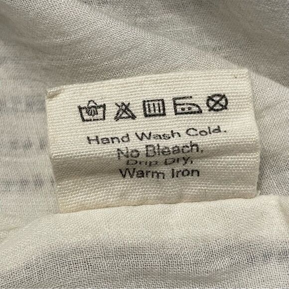 Mirth Biarritz 100% Cotton Ivory/Black Striped Dress Sz-L - Picture 16 of 16